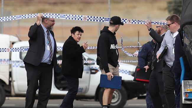 Police at Kevin Kourtis’ home after the murder. Picture: David Swift.