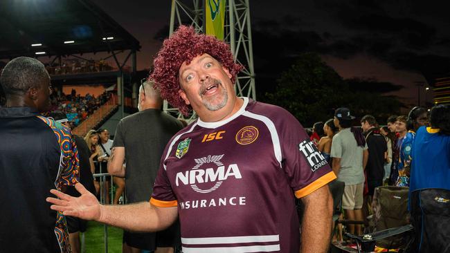 Troy Thurlow was supporting the Brisbane Broncos against Parramatta Eels at TIO Stadium. Picture: Pema Tamang Pakhrin