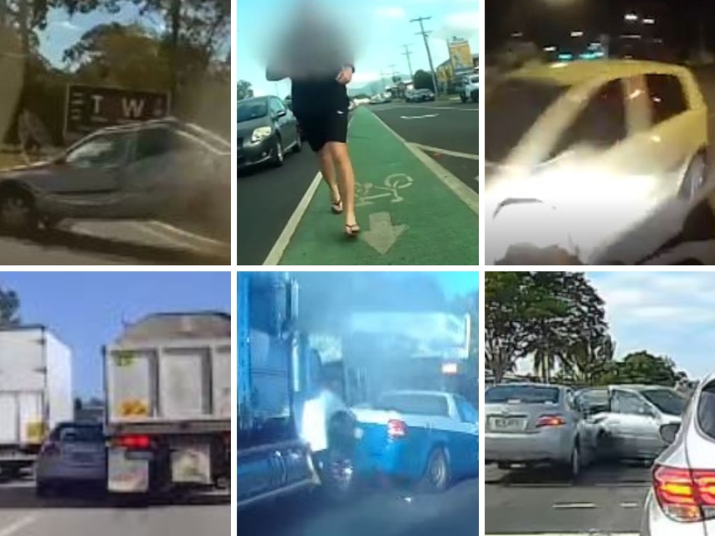 Footage from dashcams across Queensland.