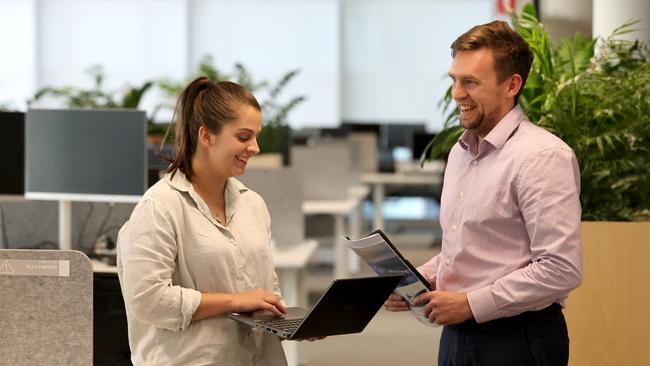 Communications Coordinator Isabel Gawel and accountant Charles Woodham at BAE’s offices in Franklin Street. Picture: Kelly Barnes