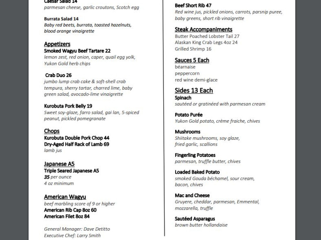 Ramsay restaurant menu gordon 1890 by