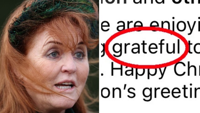 Sarah Ferguson has shared a message about gratitude after her surprise royal return at Christmas.