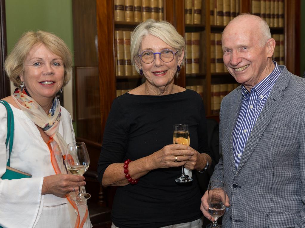 Christine Guille, Laura Healey and Malcolm Gray at an intimate gathering at the Adina Hotel hosted by the State Theatre Company to celebrate with playwright Emily Steel, winner of the Jill Blewett Playwright’s Award at the Adelaide Festival Awards for Literature. Picture: Sia Duff