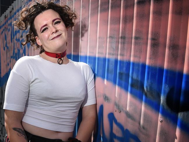 The daughter of Victorian MP Andy Meddick, Kielan Meddick,25, has transitioned from a man to a woman and is sharing her story. Picture: Tony Gough