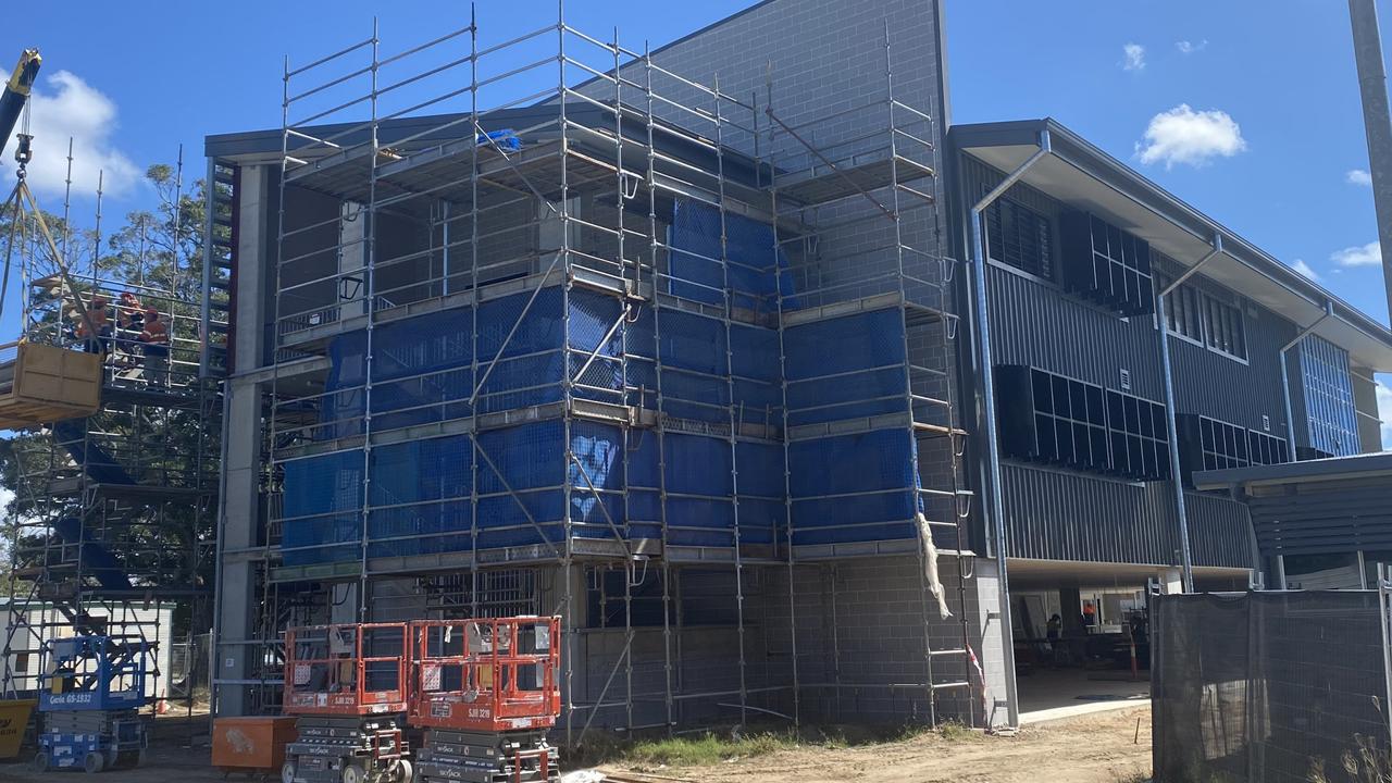 Works of Bundy High's new three-storey learning centre are expected to be complete this month.