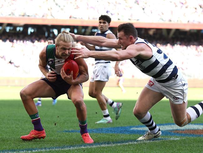 Patrick Dangerfield was big for Geelong when it mattered. Picture: Paul Kane/Getty Images