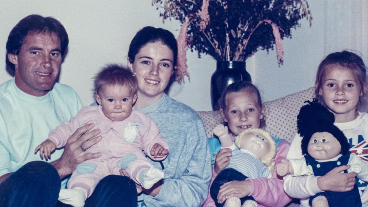 Chris Dawson with Joanne Curtis, baby Kristen, and his daughters with Lynette.