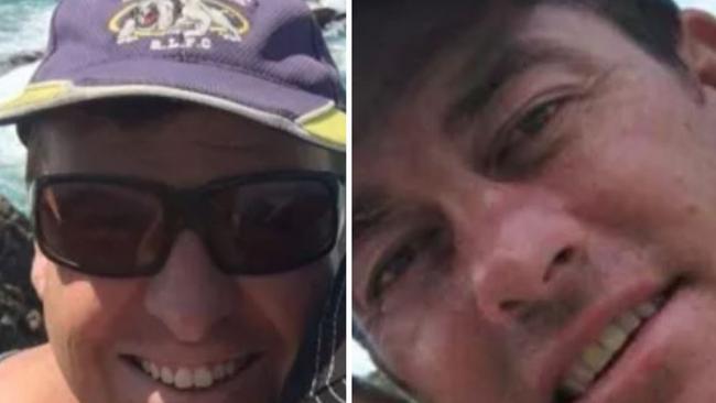 Wayne Davis and Shane Myers suffered serious injuries after being tossed into the sea and run over by their boat. They struggled for almost two hours back to shore near Point Plomer before being flown to John Hunter Hospital in Newcastle.