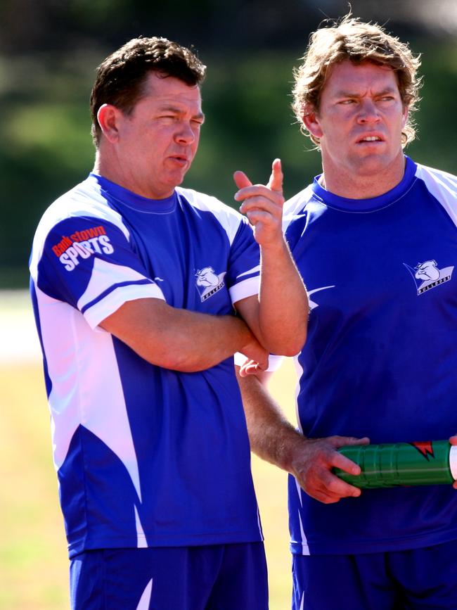 Kevin Moore with Brett Kimmorley at the Bulldogs.