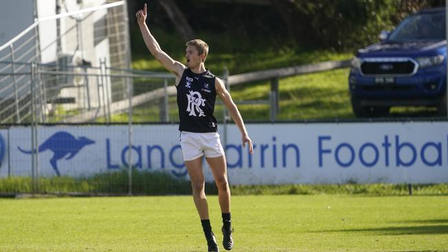 MPFNL: Blake Kuipers celebrates a goal for Rosebud. Picture: Valeriu Campan