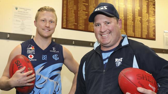 Glenunga captain Andy Read and coach John Cunningham. Picture: Dean Martin