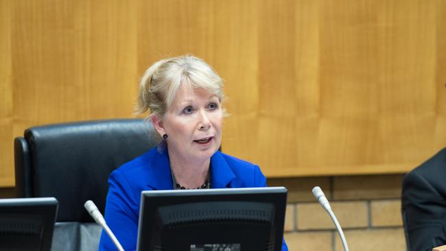 Denise Knight in her first council meeting as Mayor in 2012. Photo: Trevor Veale/The Coffs Coast Advocate.