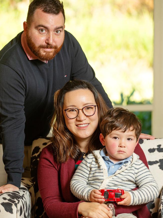 Jonathan Hamilton and Dr Jade Sun and their son William Hamilton.