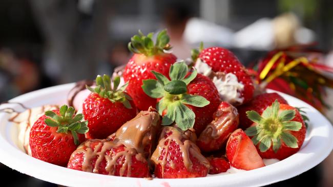 Chocolate-covered strawberries at Berry Licious. Picture: Jenifer Jagielski