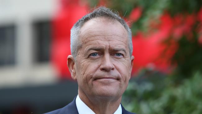 Opposition Leader Bill Shorten releases Labor’s climate change policy in Canberra yesterday. Picture: Kym Smith