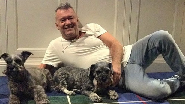 Jimmy with his beloved pets Oliver and Snoop Dog. Picture: Instagram/Jimmy Barnes