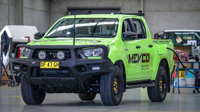 SEA Electric and Mevco converted electric Toyota HiLux ute.