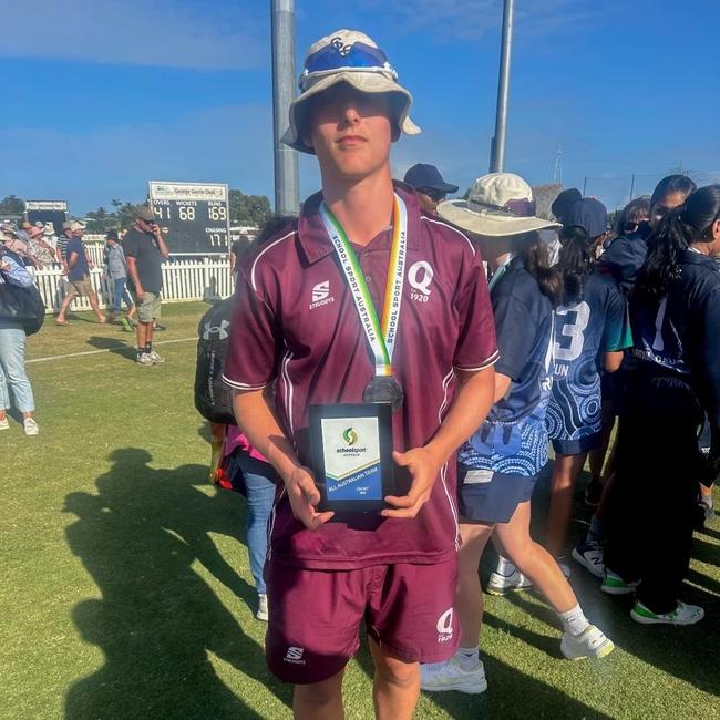 Queensland Under-15s fast bowler Tom Vaseo.