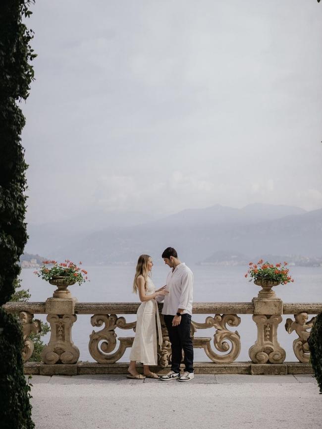 Petracca popped the question to Beischer in Lake Como.