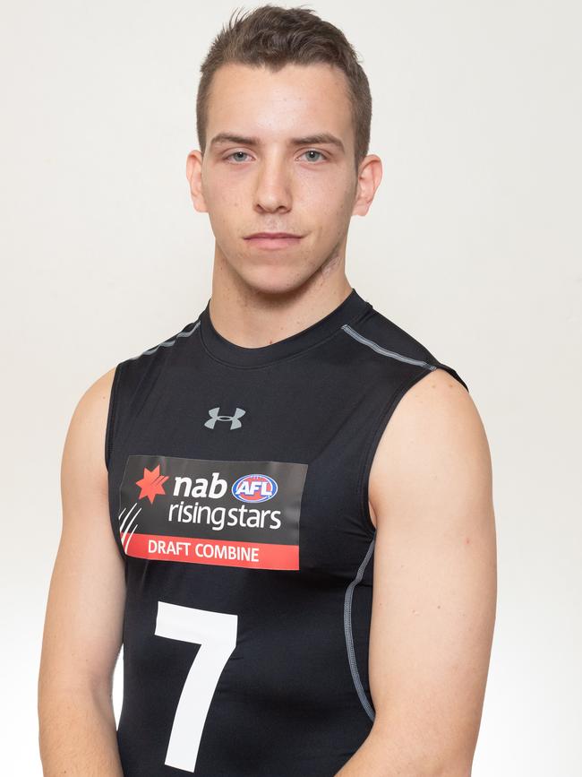 Francis Evans at the AFL draft combine.