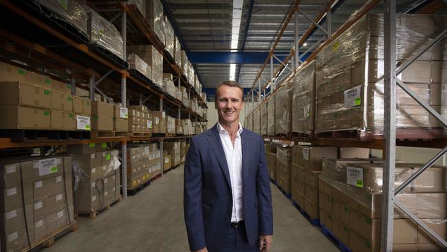 CEO of Ellume Health Dr Sean Parsons at his Brisbane warehouse. Picture: Glenn Hunt / The Australian