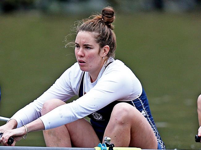 Alex Hagan training at Wesley boat sheds. Picture: Tim Carrafa