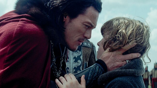 Luke Evans (left) and Art Parkinson in a scene from film Dracula Untold