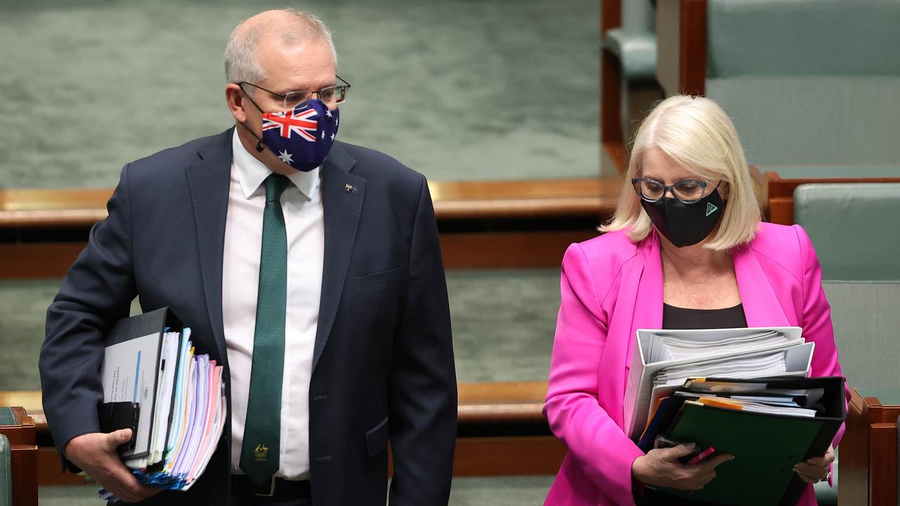 Scott Morrison ordered Karen Andrews to draft the statement on election day. Picture: NCA NewsWire / Gary Ramage