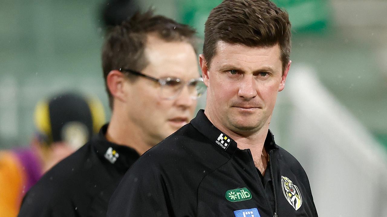 Andrew McQualter, Interim Senior Coach of the Tigers . (Photo by Michael Willson/AFL Photos via Getty Images)