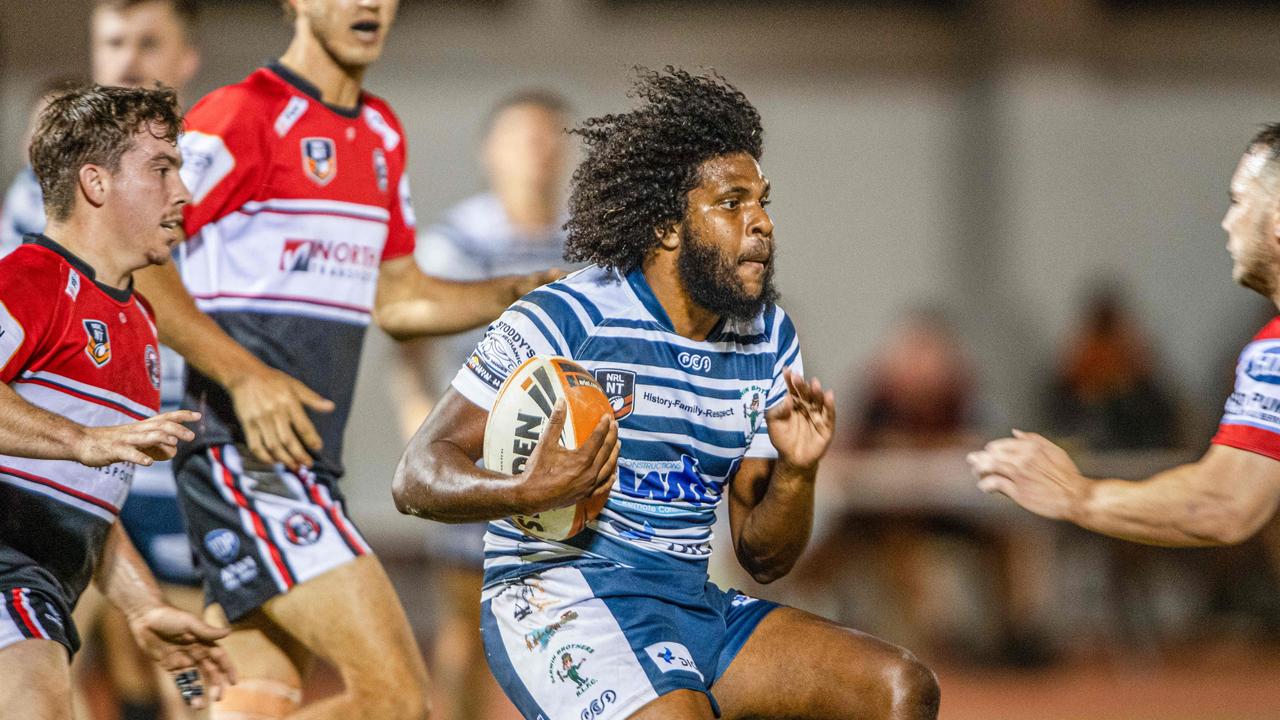 Caleb Niki as the Darwin Brothers take on the Litchfield Bears in the 2023 NRL NT prelim final. Picture: Pema Tamang Pakhrin