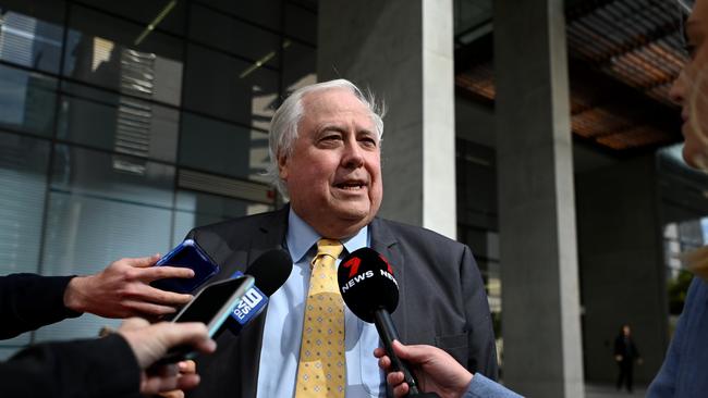 A Supreme Court judge likened Mr Palmer’s frequent applications to an “enthusiastic game of Uno” after dismissing his attempt to knock back criminal proceedings he was facing on Wednesday. Picture: NCA NewsWire / Dan Peled