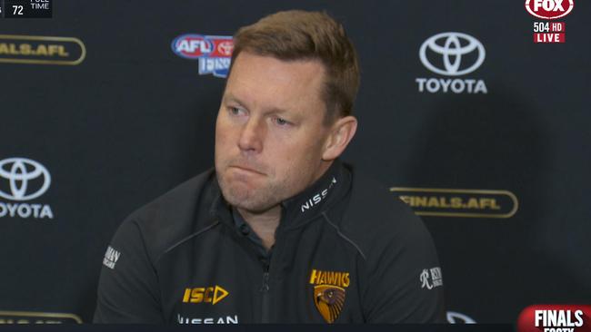 Sam Mitchell in his post-match press conference.