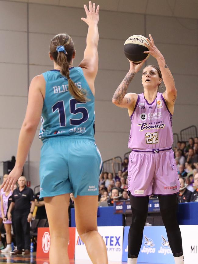 Cayla George played for the Dolphins last season. This year, she won WNBL MVP leading the Boomers to the semi final, and has locked in a WNBA deal. (Photo by Kelly Defina/Getty Images)