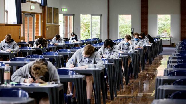 More students are being pulled out of private schools and enrolled into high-performing public schools like McKinnon Secondary College. Picture: Nicole Cleary