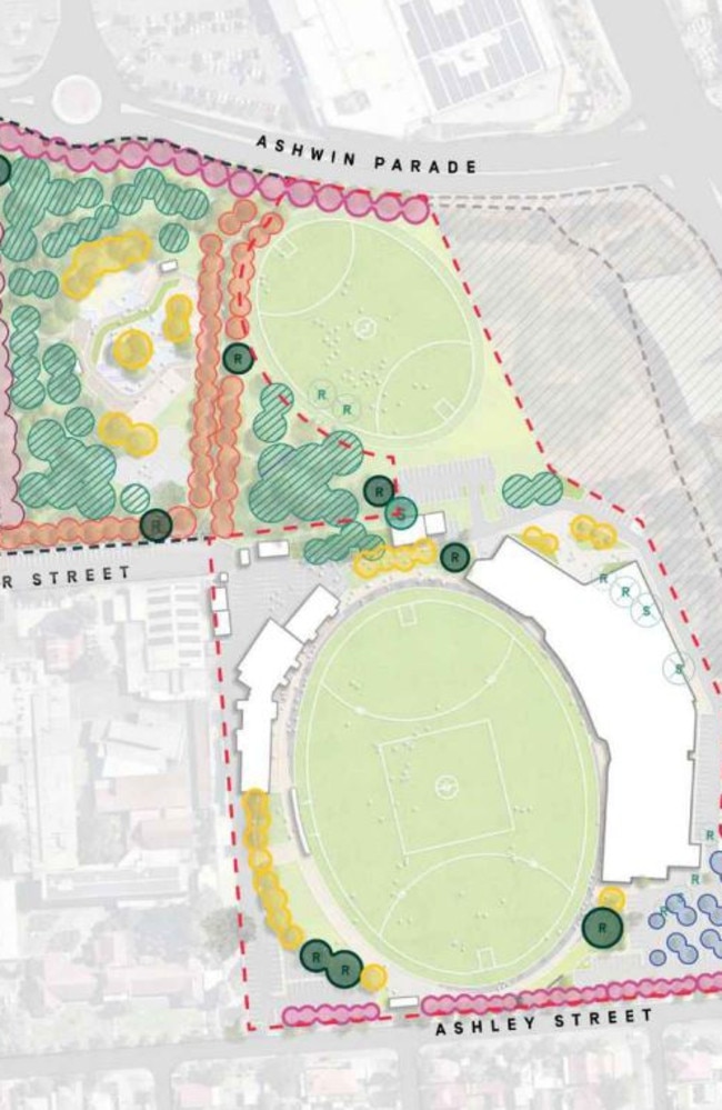 The Thebarton Oval Precinct master plan – landscape and vegetation. Picture: City of West Torrens