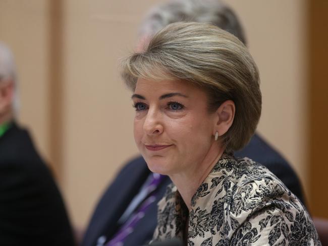 Minister for Employment Senator Michaelia Cash appearing at a Senate Education and Employment Legislation Committee at Parliament House in Canberra. Picture Kym Smith