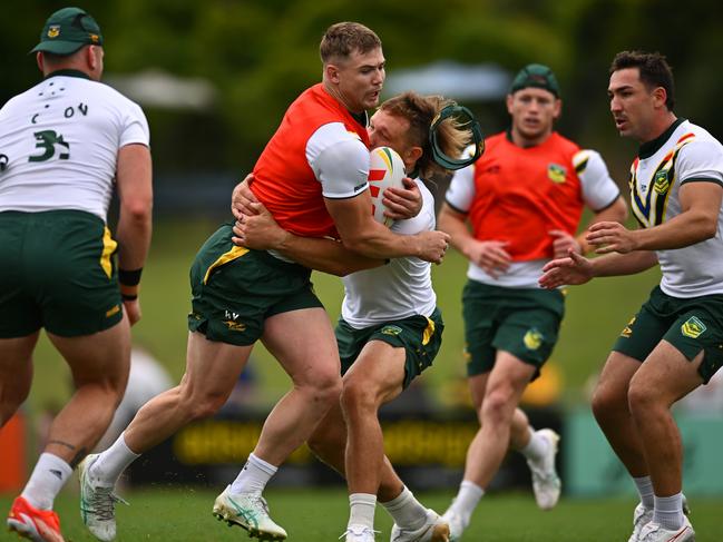 The Kangaroos prepare for their Pacific Championships campaign. Picture: Albert Perez/Getty Images