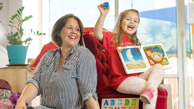 Reading every night is routine for Rachael Klinger and daughter Mylah. Picture: Jason Edwards