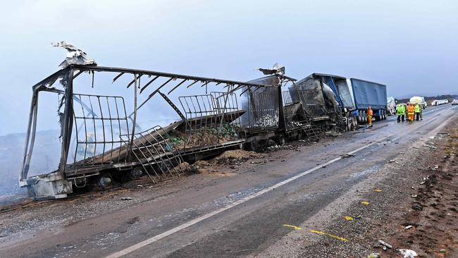 Utter devastation at the scene of the double fatal. Picture: Tom Huntley