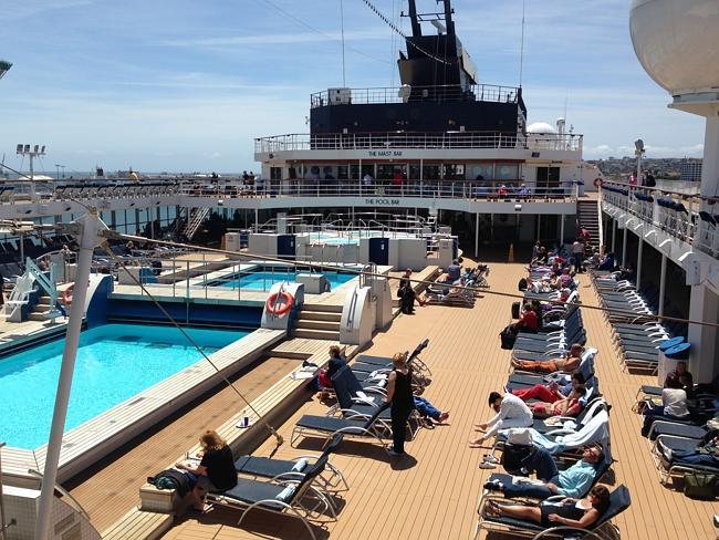 Passengers soak in the sunshine aboard Celebrity Century.
