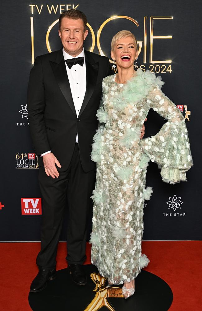 Jessica Rowe and Peter Overton. Picture: James Gourley/Getty Images for TV WEEK Logie Awards