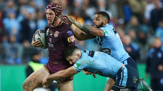 Kalyn Ponga was difficult to stop when he fially made his Maroons debut. Picture: Mark Nolan/Getty Images