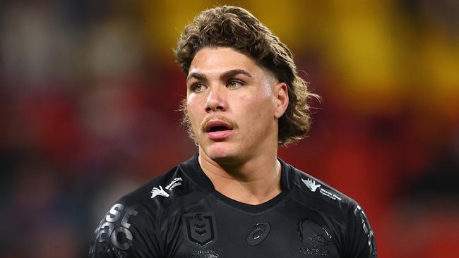 BRISBANE, AUSTRALIA - JUNE 07: Reece Walsh of the Broncos warms up ahead of the round 14 NRL match between Brisbane Broncos and Gold Coast Titans at Suncorp Stadium, on June 07, 2025, in Brisbane, Australia. (Photo by Chris Hyde/Getty Images)
