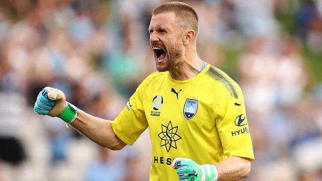 Goalkeeper Andrew Redmayne has been a big part of Sydney FC’s strong performances so far this season. Picture: Getty Images 