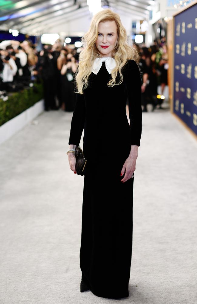 Nicole Kidman, pictured at the SAGs, is set to be one of the best dressed stars at the Oscars. Here, she wore Saint Laurent styled by Julia von Boehm. Picture: Getty Images