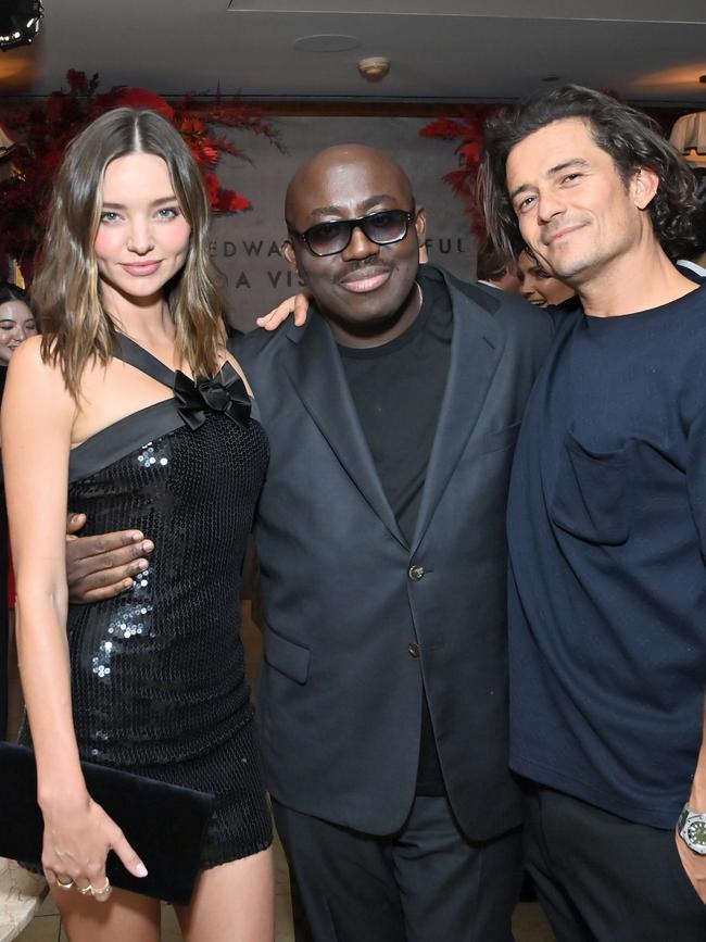 Miranda Kerr and Orlando Bloom join Enninful at his book launch in Los Angeles last week. Picture: Getty Images