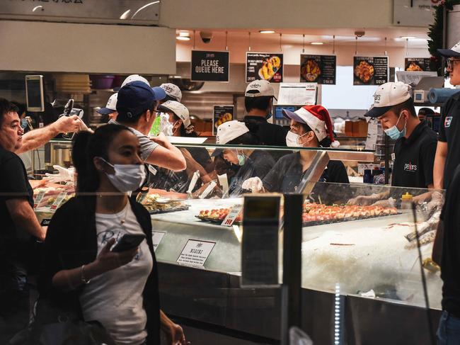 Crowds at the Sydney Fish Market.