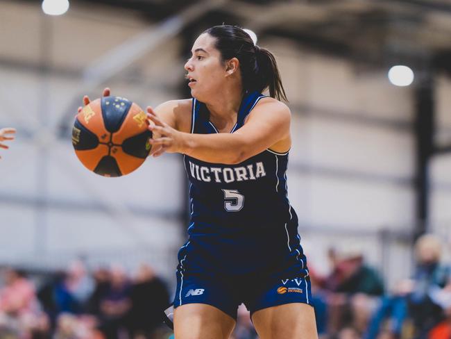 Jamie-Lee Getson in action for the Victoria Ivor Burge women's at the 2025 Basketball Australia Under-20 & Ivor Burge National Championships. Picture: Taylor Earnshaw