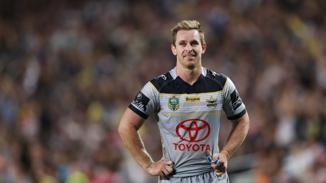 Michael Morgan of the Cowboys smiles after victory in the NRL Preliminary Final match between the Sydney Roosters and the North Queensland Cowboys.