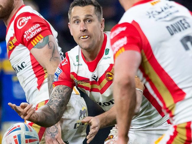 Mitchell Pearce playing for Catalans Dragons. Supplied